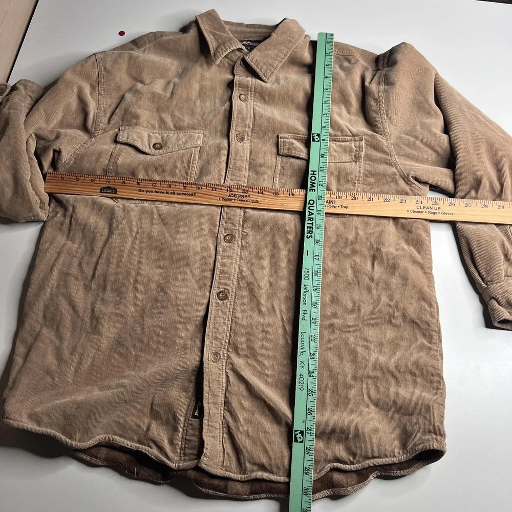 Levi's Shirt Jacket Mens XL Beige Corduroy Fleece Lined Button Up Workwear - Picture 7 of 8